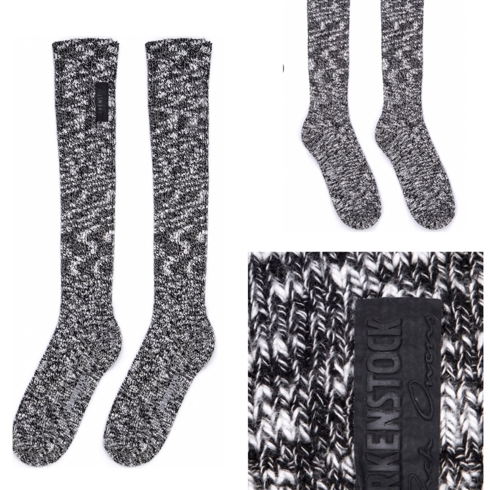 RICK OWENS X BIRKENSTOCK WOMEN COTTON SLUB KNEE HIGH SOCKS